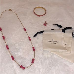 Kate Spade Bow Necklace Bracelet Earrings Set